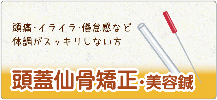頭蓋仙骨矯正・美容鍼