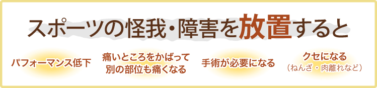 スポーツの怪我・障害を放置すると