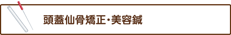 頭蓋仙骨矯正・美容鍼